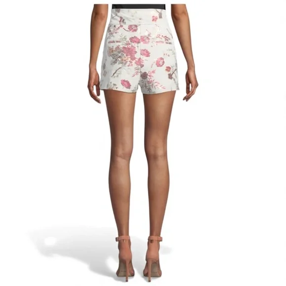 IRO Paris Ceremoni Floral Lamb leather High-rise Shorts size 38 - NWT